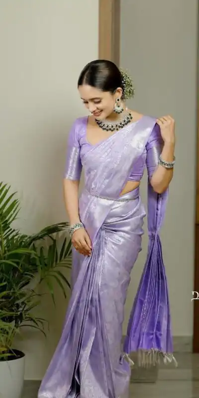 KPR 259 Lavender Soft Lichi Silk Saree with Lace Work & Lace Border. Introductory Price ₹1349. Delivery 4-6 Working Days. Shop now. | Sarees, Bollywood Sarees, Creative Sarees, Designer Sarees, Embroidered Sarees, Ethnic Saree, Modern Digital sarees, Party Wear Sarees