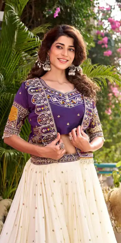 Ram 172 Purple in Color Vichitra Silk Embroidery Work Lehenga Choli . Now at just βΉ2649. Delivery 4-6 Working Days. Shop now. | Lehenga, Bollywood Lehenga, Creative Lehenga, Designer Lehenga, Embroidered Lehenga, Party Wear Lehenga