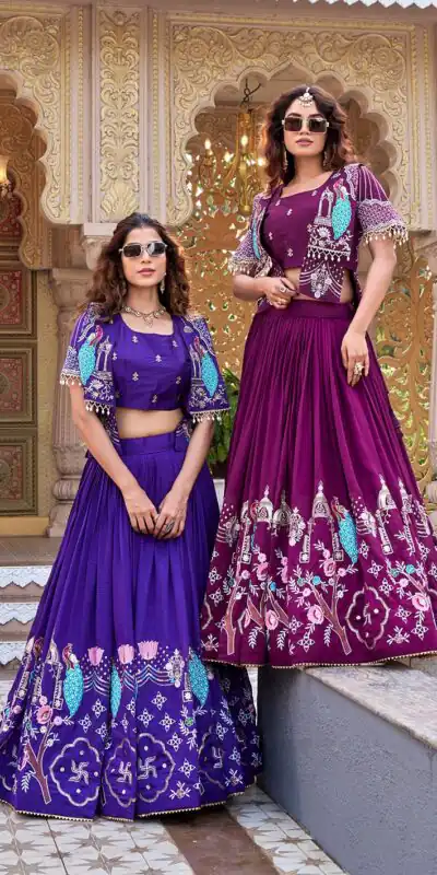 Ram 177 Wine in Color Vichitra Silk Embroidery Work Lehenga Choli . Now at just ₹3049. Delivery 4-6 Working Days. Shop now. | Lehenga, Bollywood Lehenga, Creative Lehenga, Designer Lehenga, Embroidered Lehenga, Party Wear Lehenga