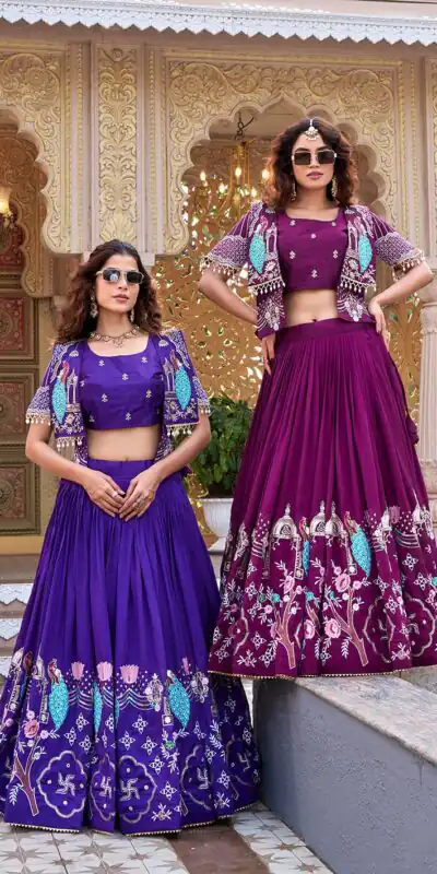 Ram 177 Wine in Color Vichitra Silk Embroidery Work Lehenga Choli . Now at just ₹3049. Delivery 4-6 Working Days. Shop now. | Lehenga, Bollywood Lehenga, Creative Lehenga, Designer Lehenga, Embroidered Lehenga, Party Wear Lehenga