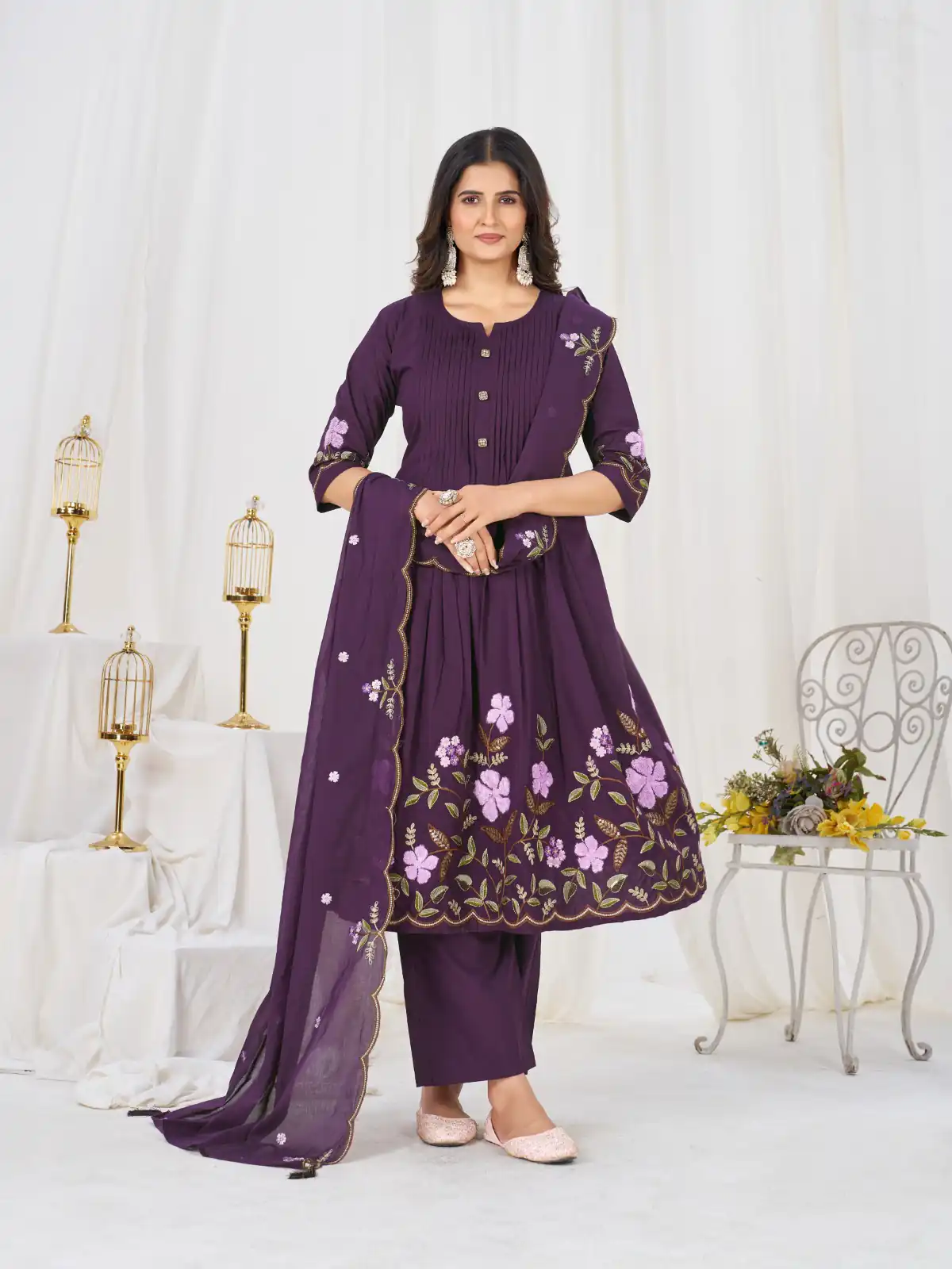 DIVA 159 Wine with Embroidery Work & Cut Work Brown Pure Cotton Salwar Suit . Exclusive Offer ₹2499. Delivery 4-6 Working Days. Shop now. | Jump Suits, Salwar suit, Casual Suits, Creative suits, Designer Suits, Palazzo Suits, Party Wear Suits, Patiala Suits, Straight Suits