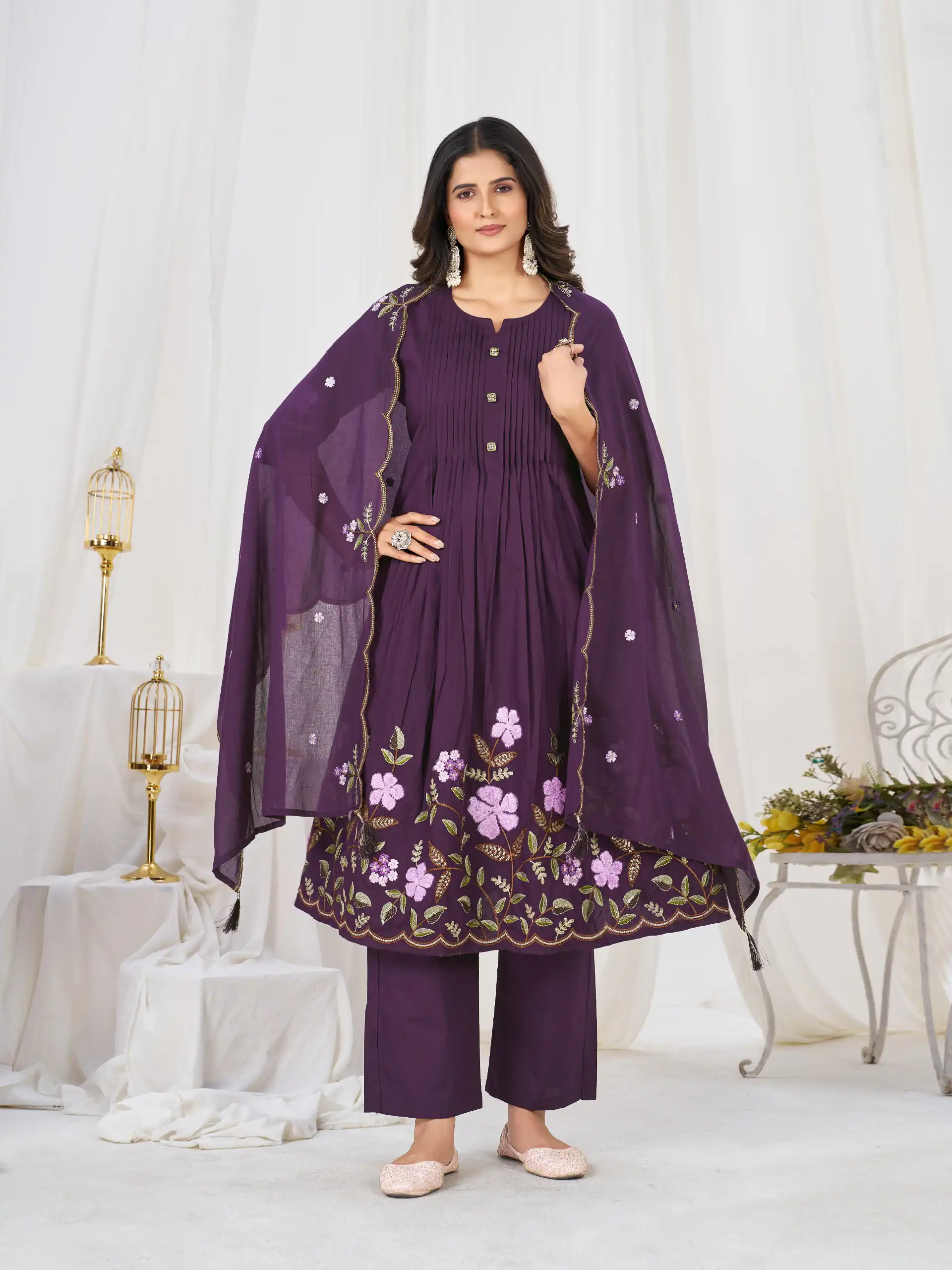 DIVA 159 Wine with Embroidery Work & Cut Work Brown Pure Cotton Salwar Suit . Exclusive Offer ₹2499. Delivery 4-6 Working Days. Shop now. | Jump Suits, Salwar suit, Casual Suits, Creative suits, Designer Suits, Palazzo Suits, Party Wear Suits, Patiala Suits, Straight Suits