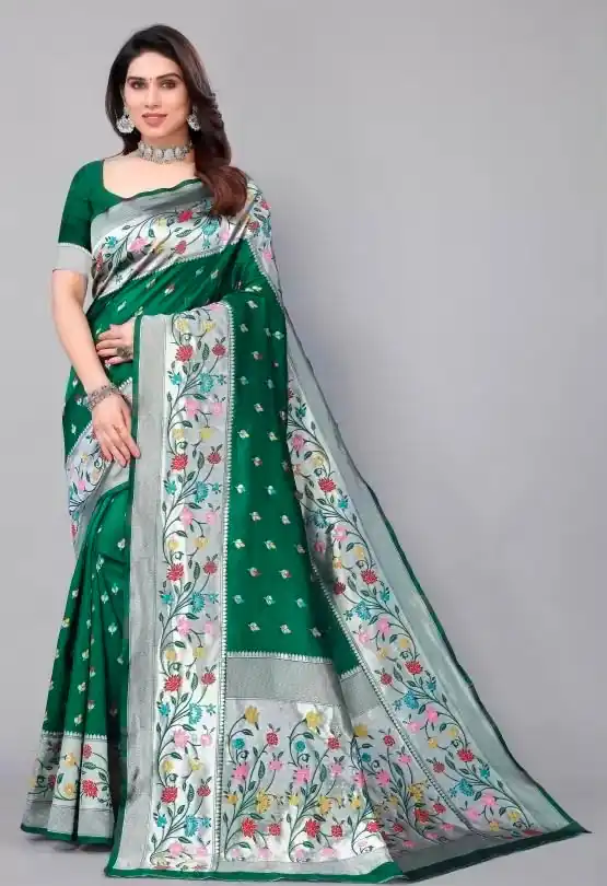 KPR 295 Green Soft Lichi Silk Cloth Saree Perfect for Wedding, Party, Family Gatherings, Sangeet, Ethnic Day – . Festive Deal ₹1449. Delivery 4-6 Workin | Sarees, Bollywood Sarees, Creative Sarees, Designer Sarees, Embroidered Sarees, Ethnic Saree, Modern Digital sarees, Party Wear Sarees