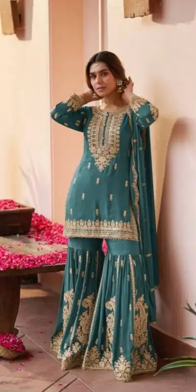 ZC 3 Idiots Teal Faux Georgette Salwar Suit with Lace Work & Embroidery Work. Introductory Price ₹2399. Delivery 4-6 Working Days. Shop now. | Jump Suits, Salwar suit, Casual Suits, Creative suits, Designer Suits, Palazzo Suits, Party Wear Suits, Patiala Suits, Straight Suits
