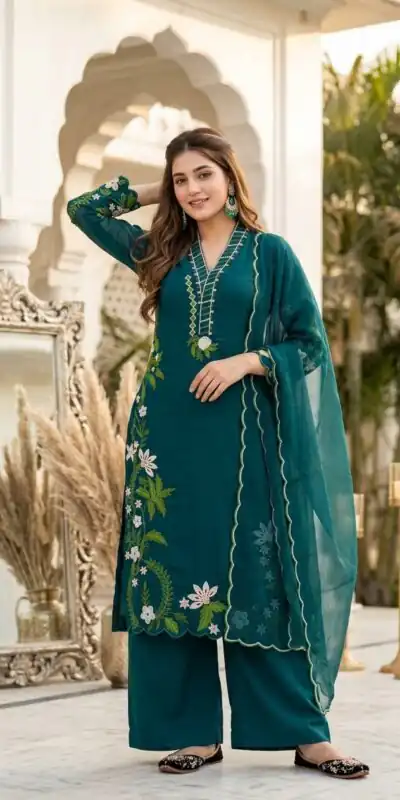 ST 249 Teal Roman Silk Salwar Suit with Sequins Work & Embroidery Work. Available at ₹2099 only. Delivery 4-6 Working Days. Shop now. | Jump Suits, Salwar suit, Casual Suits, Creative suits, Designer Suits, Palazzo Suits, Party Wear Suits, Patiala Suits, Straight Suits