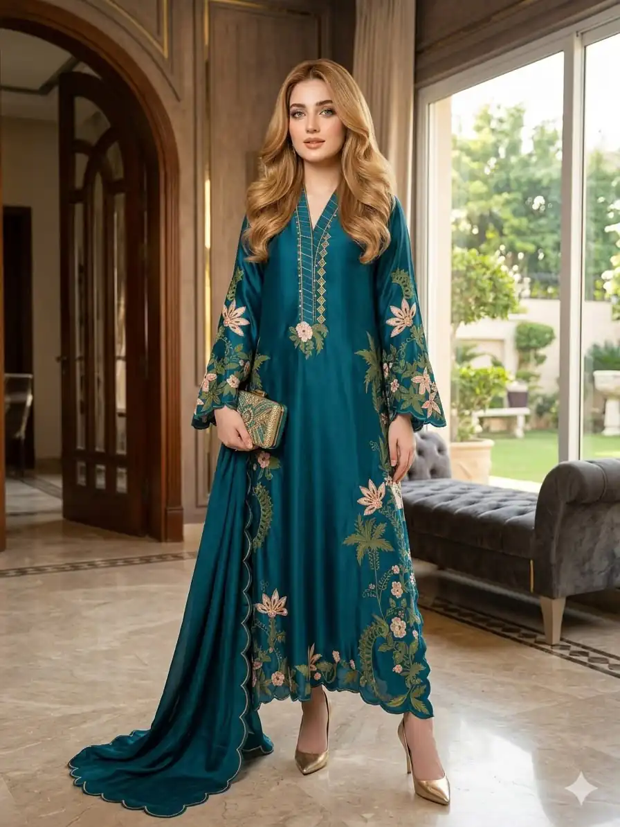 ST 249 Teal Roman Silk Salwar Suit with Sequins Work & Embroidery Work. Available at ₹2099 only. Delivery 4-6 Working Days. Shop now. | Jump Suits, Salwar suit, Casual Suits, Creative suits, Designer Suits, Palazzo Suits, Party Wear Suits, Patiala Suits, Straight Suits