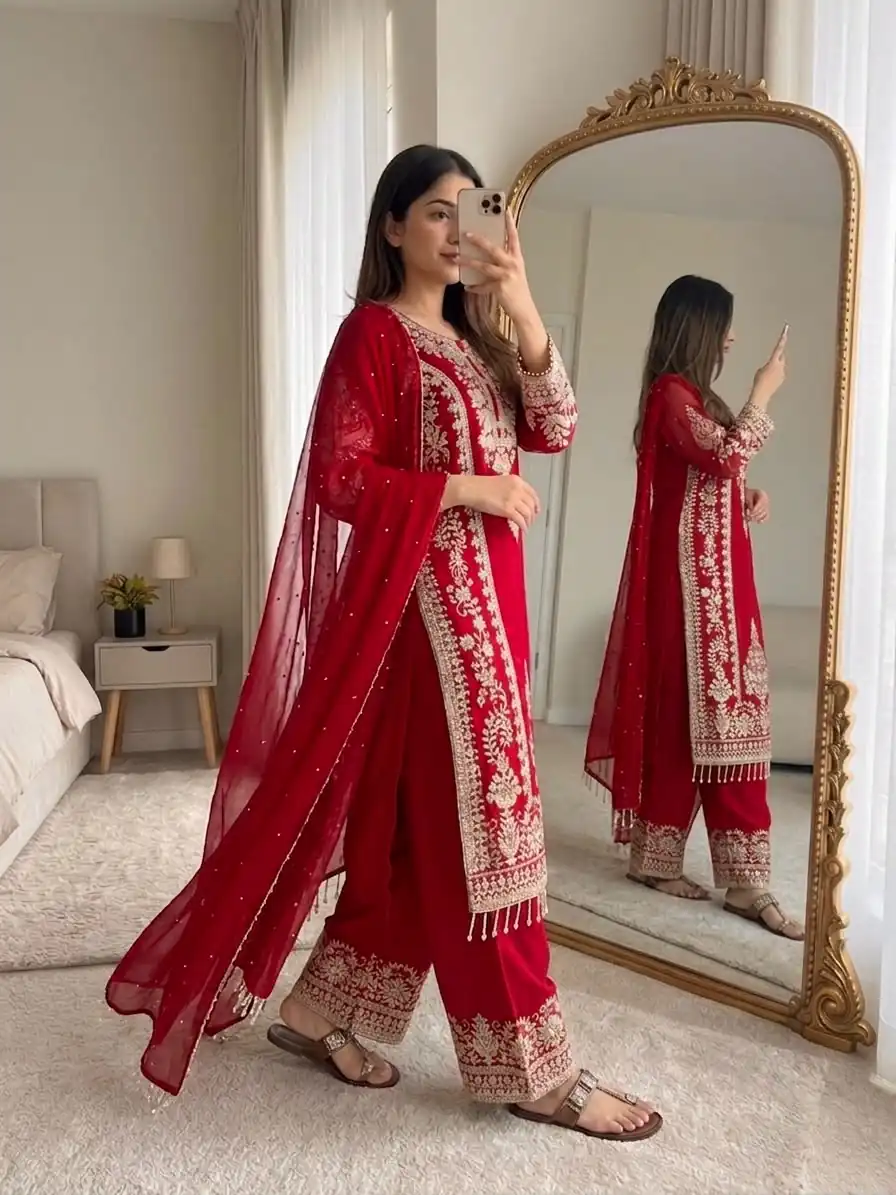 SRK 5365 Pink Faux Georgette Salwar Suit erfect for Wedding, Party, Mehendi, Pongal, Reception – . Available at ₹2449 only. Delivery 4-6 Working Days | Jump Suits, Salwar suit, Casual Suits, Creative suits, Designer Suits, Palazzo Suits, Party Wear Suits, Patiala Suits, Straight Suits