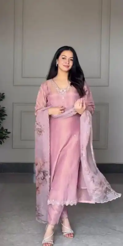 DB 006 Pink Pure Natural Crep Salwar Suit with Moti Work & Embroidery Work. Affordable Price ₹2199. Delivery 4-6 Working Days. Shop now. | Jump Suits, Salwar suit, Casual Suits, Creative suits, Designer Suits, Palazzo Suits, Party Wear Suits, Patiala Suits, Straight Suits