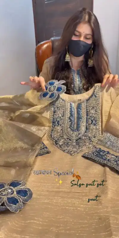 JF 055 Cream in Salsa Silk Embroidery Work & Sequins Work Salwar Suit . Get it for ₹2499. Delivery 4-6 Working Days. Shop now. | Jump Suits, Salwar suit, Casual Suits, Creative suits, Designer Suits, Palazzo Suits, Party Wear Suits, Patiala Suits, Straight Suits