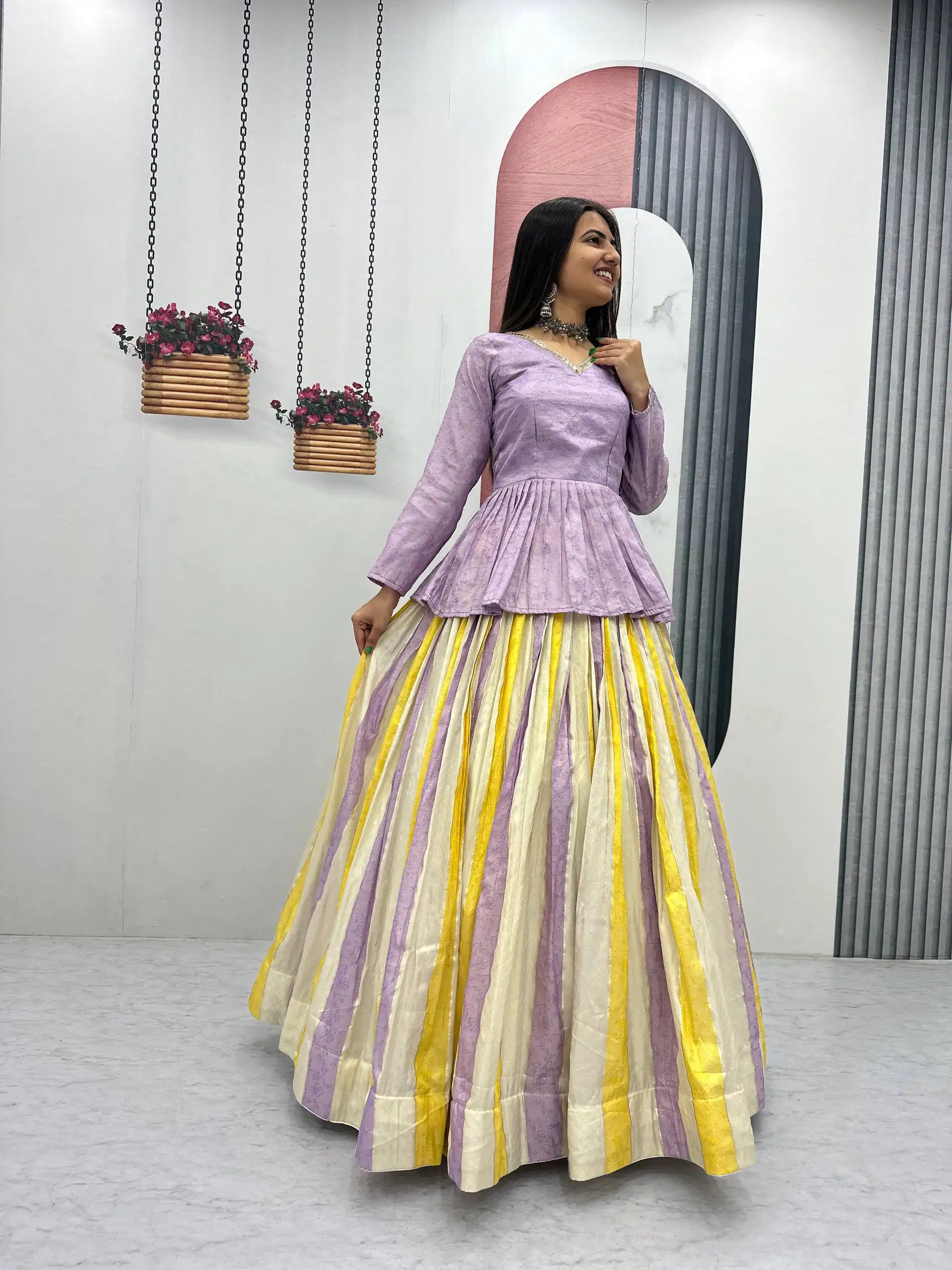 PC 573 Lavender in Jacquard Silk Designer Work Lehenga Choli . Introductory Price ₹2249. Delivery 4-6 Working Days. Shop now. | Lehenga, Bollywood Lehenga, Creative Lehenga, Designer Lehenga, Embroidered Lehenga, Party Wear Lehenga