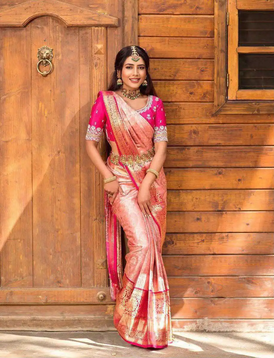 KP 6084 Peach Soft Lichi Silk Saree with Lace Work & Lace Border. Introductory Price ₹1449. Delivery 4-6 Working Days. Shop now. | Sarees, Bollywood Sarees, Creative Sarees, Designer Sarees, Embroidered Sarees, Ethnic Saree, Modern Digital sarees, Party Wear Sarees