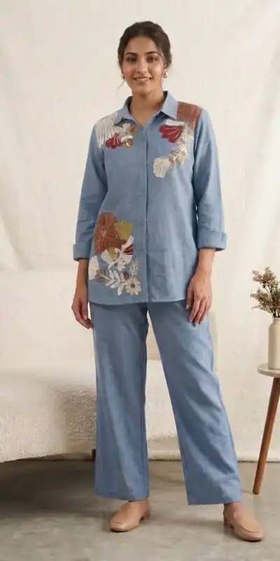 BE 483 Blue in Cotton Denim Embroidery Work & Sequins Work Kurti . Grab it for ₹1949. Delivery 4-6 Working Days. Shop now. | Kurti, Bollywood Kurti, Creative Kurtis, Designer Kurti, Party Wear Kurti, Selfie Kurti