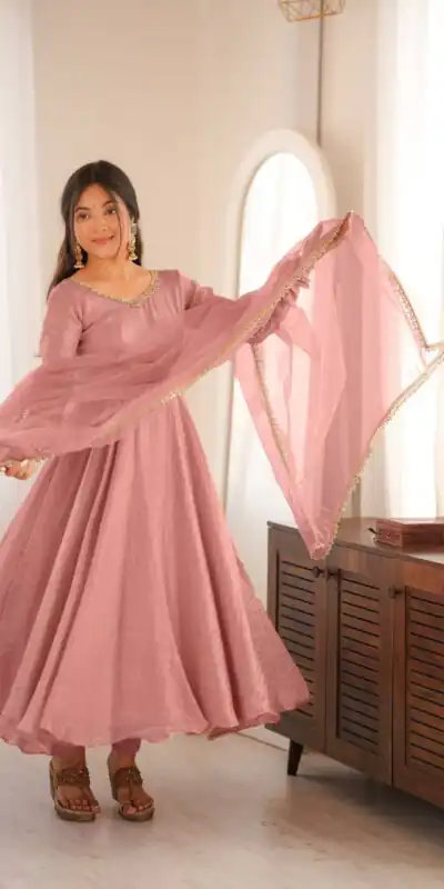 SRK 5355 Pink Doremon Crush Gown with Lace Work & Mirror Work. Exclusive Offer ₹2099. Delivery 4-6 Working Days. Shop now. | Gowns, Bollywood Gowns, Creative Gowns, Designer Gowns, Embroidered Gowns, Party Wear Gowns