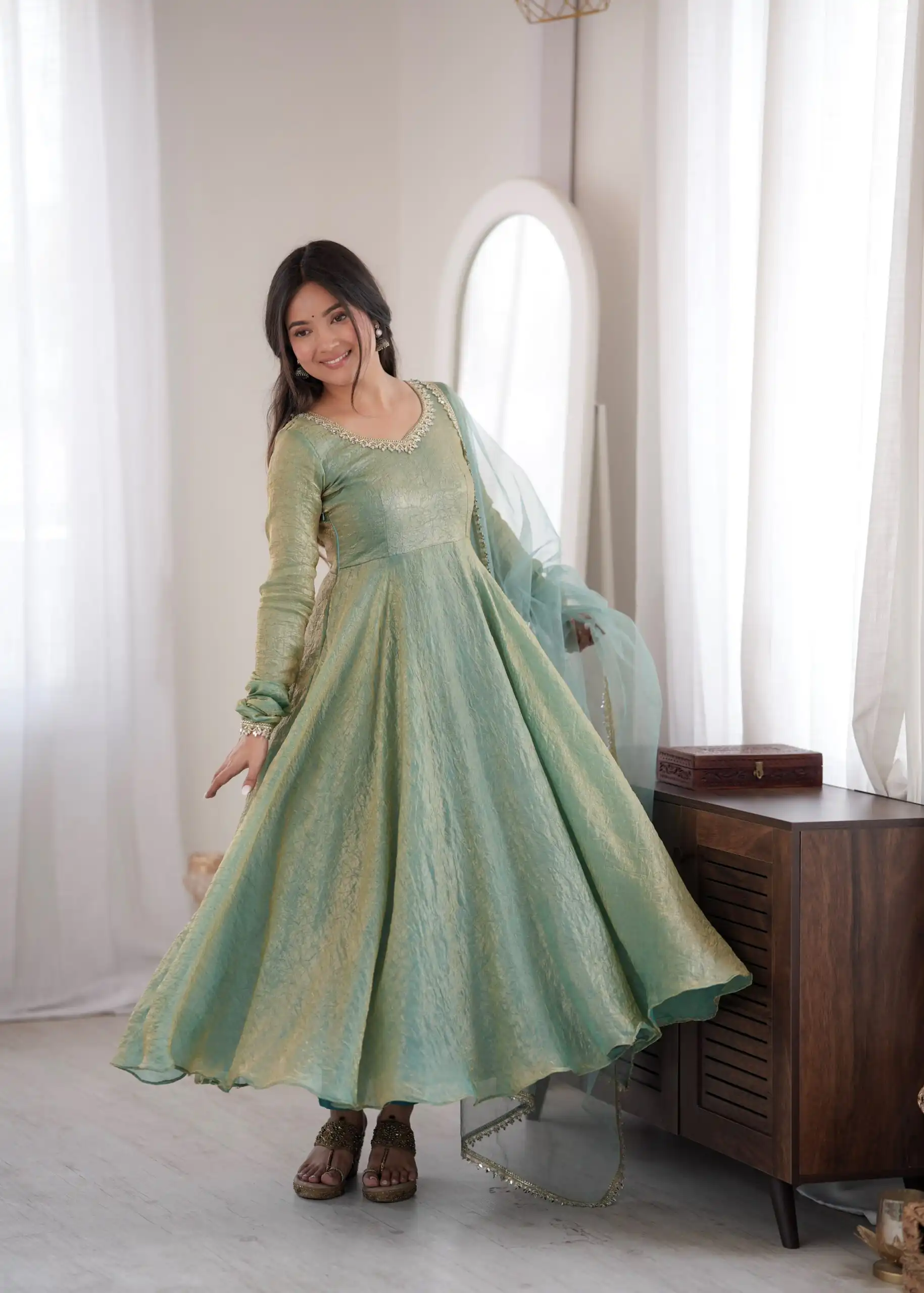 SRK 5355 Rama Doremon Crush Gown with Lace Work & Mirror Work. Exclusive Offer ₹2099. Delivery 4-6 Working Days. Shop now. | Gowns, Bollywood Gowns, Creative Gowns, Designer Gowns, Embroidered Gowns, Party Wear Gowns