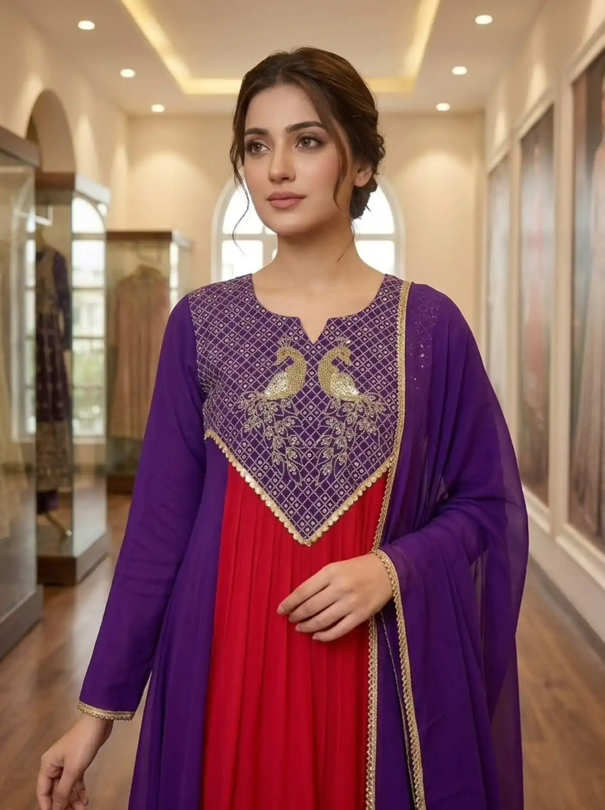 LG 2137 Purple Mul Chanderi Salwar Suit with Embroidery Work & Sequins Work. Festive Deal ₹2199. Delivery 4-6 Working Days. Shop nowp | Jump Suits, Salwar suit, Casual Suits, Creative suits, Designer Suits, Palazzo Suits, Party Wear Suits, Patiala Suits, Straight Suits