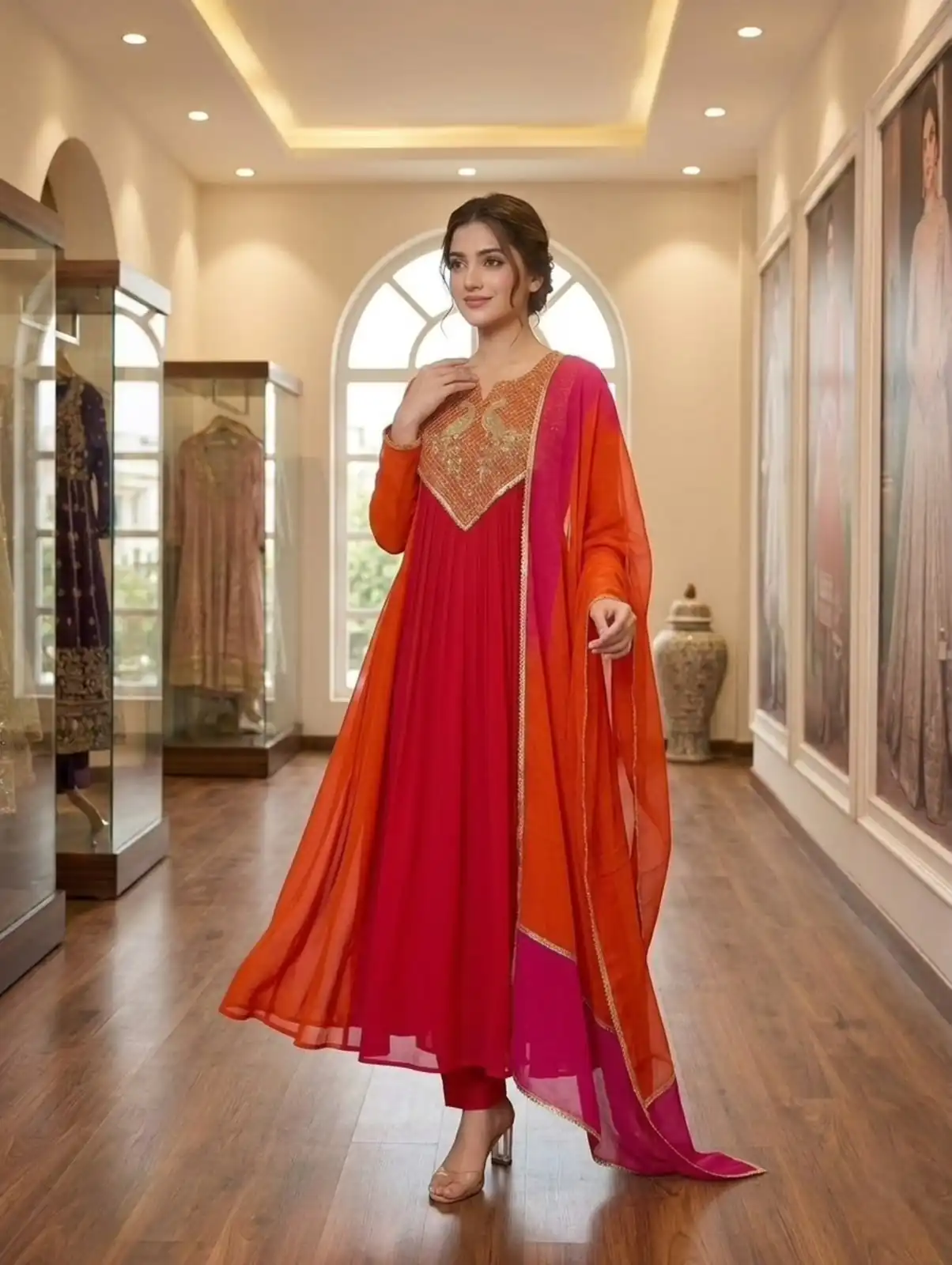 LG 2137 Red Mul Chanderi Salwar Suit with Embroidery Work & Sequins Work. Festive Deal ₹2199. Delivery 4-6 Working Days. Shop nowp | Jump Suits, Salwar suit, Casual Suits, Creative suits, Designer Suits, Palazzo Suits, Party Wear Suits, Patiala Suits, Straight Suits