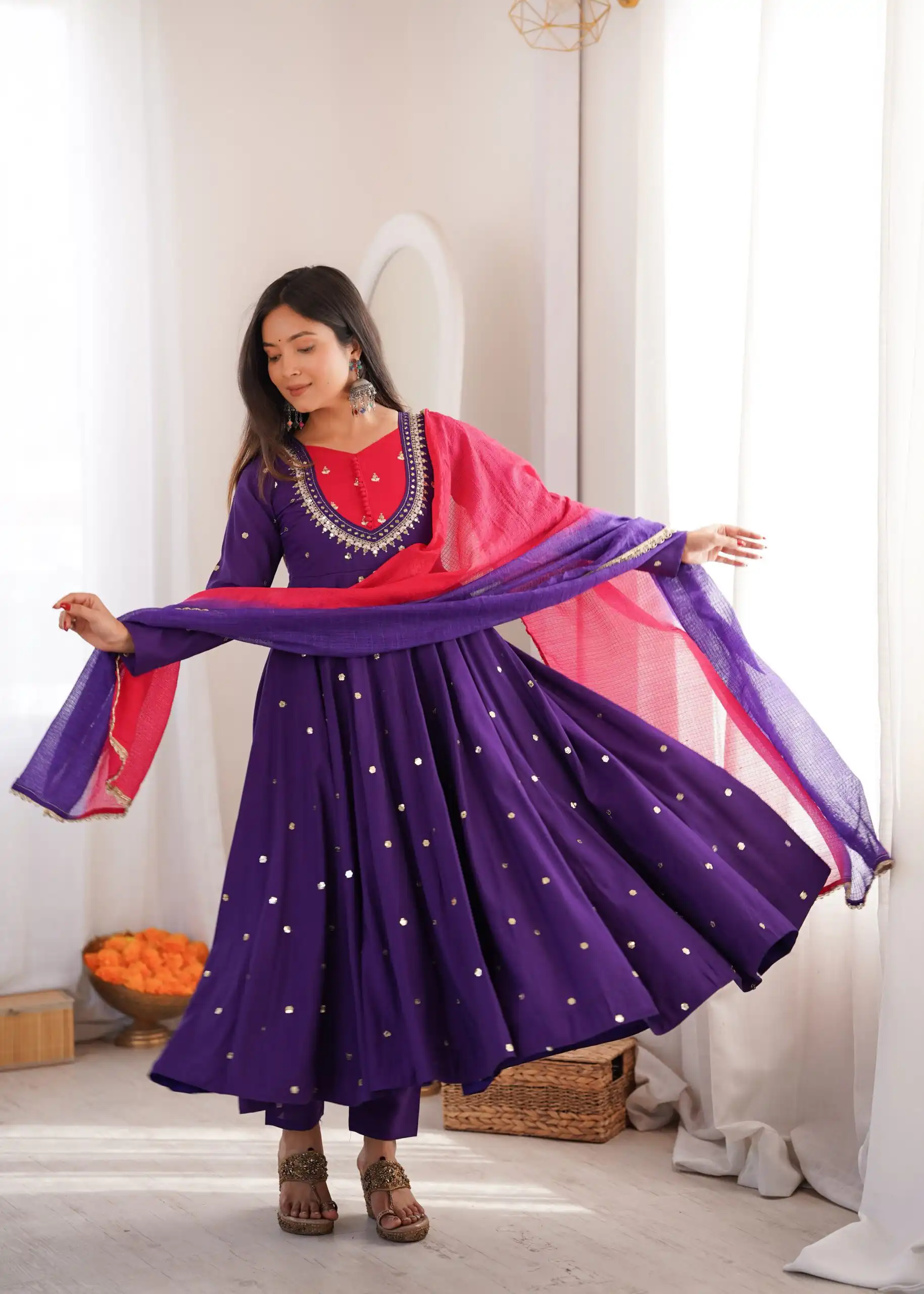 ZF 5023 Purple Roman Silk Gown with Mirror Work & Embroidery Work. Special Price ₹2099. Delivery 4-6 Working Days. Shop now. | Gowns, Bollywood Gowns, Creative Gowns, Designer Gowns, Embroidered Gowns, Party Wear Gowns