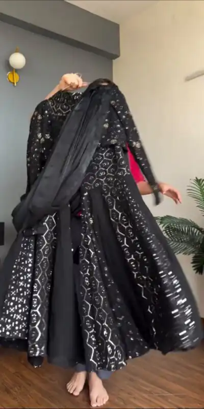 RTC 5994 Black Faux Georgette Salwar Suit with Mirror Work & Embroidery Work. Get it for ₹2399. Delivery 4-6 Working Days. Shop now. | Jump Suits, Salwar suit, Casual Suits, Creative suits, Designer Suits, Palazzo Suits, Party Wear Suits, Patiala Suits, Straight Suits