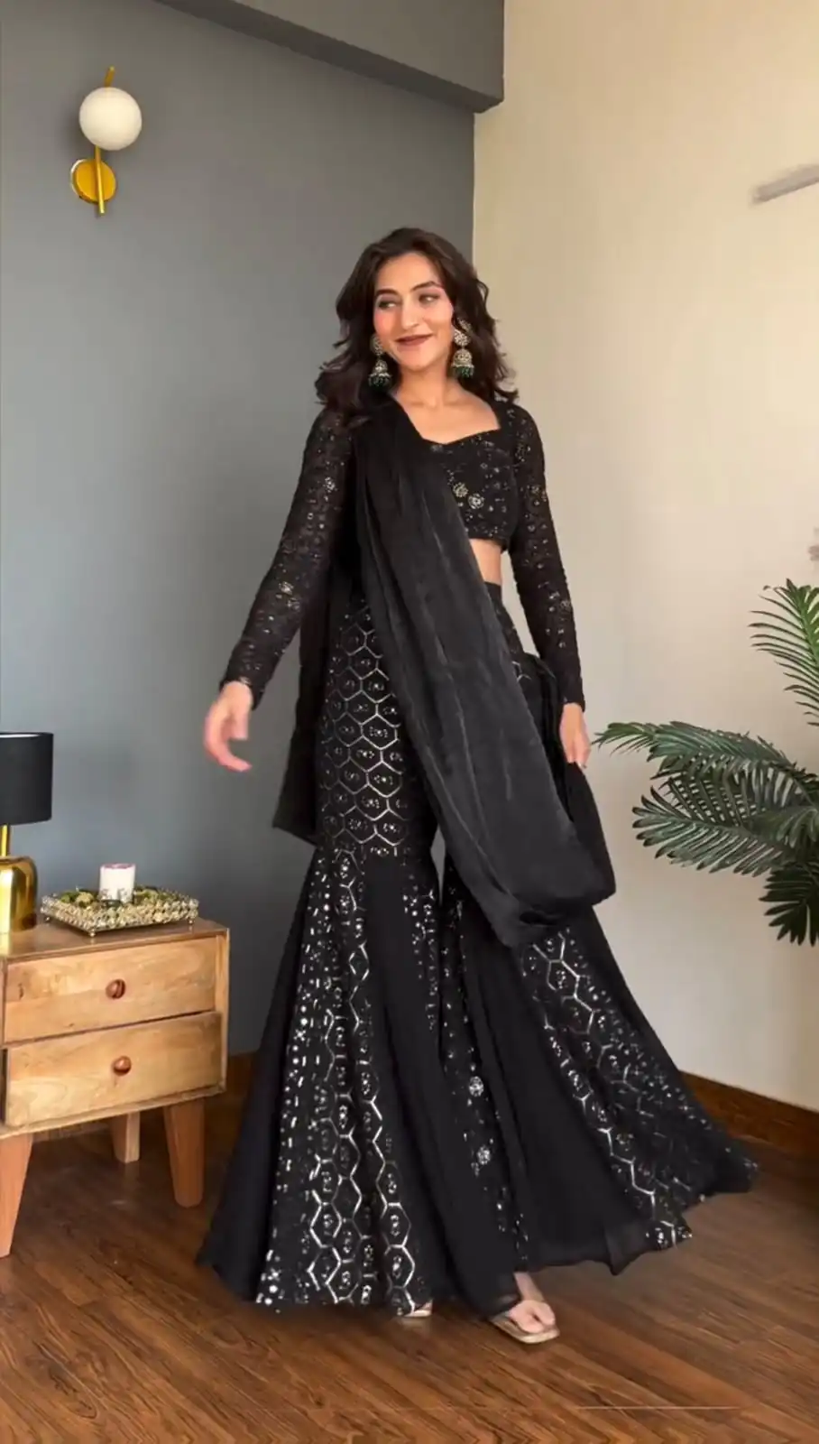 RTC 5994 Black Faux Georgette Salwar Suit with Mirror Work & Embroidery Work. Get it for ₹2399. Delivery 4-6 Working Days. Shop now. | Jump Suits, Salwar suit, Casual Suits, Creative suits, Designer Suits, Palazzo Suits, Party Wear Suits, Patiala Suits, Straight Suits
