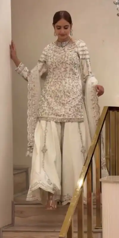 DB 47 White Faux Georgette Salwar Suit with Mirror Work & Embroidery Work. Get it for ₹2399. Delivery 4-6 Working Days. Shop now. | Jump Suits, Salwar suit, Casual Suits, Creative suits, Designer Suits, Palazzo Suits, Party Wear Suits, Patiala Suits, Straight Suits