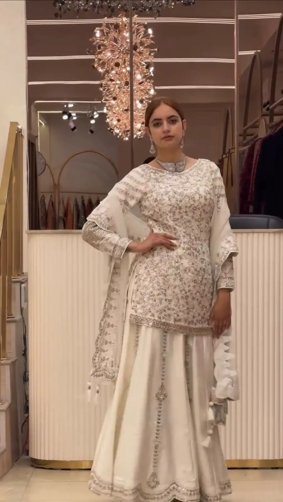 DB 47 White Faux Georgette Salwar Suit with Mirror Work & Embroidery Work. Get it for ₹2399. Delivery 4-6 Working Days. Shop now. | Jump Suits, Salwar suit, Casual Suits, Creative suits, Designer Suits, Palazzo Suits, Party Wear Suits, Patiala Suits, Straight Suits