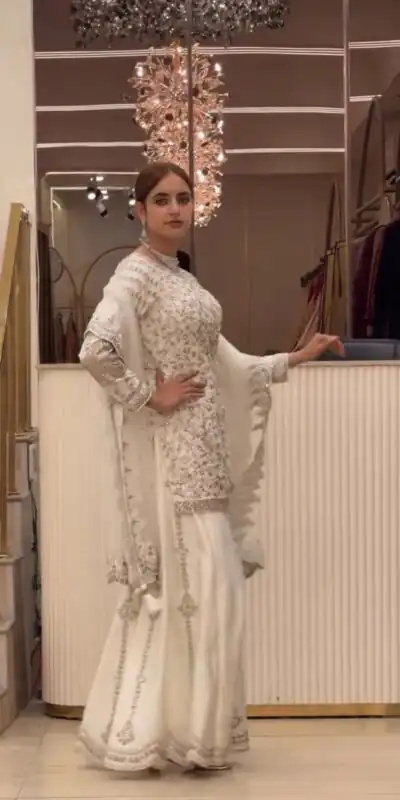 DB 47 White Faux Georgette Salwar Suit with Mirror Work & Embroidery Work. Get it for ₹2399. Delivery 4-6 Working Days. Shop now. | Jump Suits, Salwar suit, Casual Suits, Creative suits, Designer Suits, Palazzo Suits, Party Wear Suits, Patiala Suits, Straight Suits