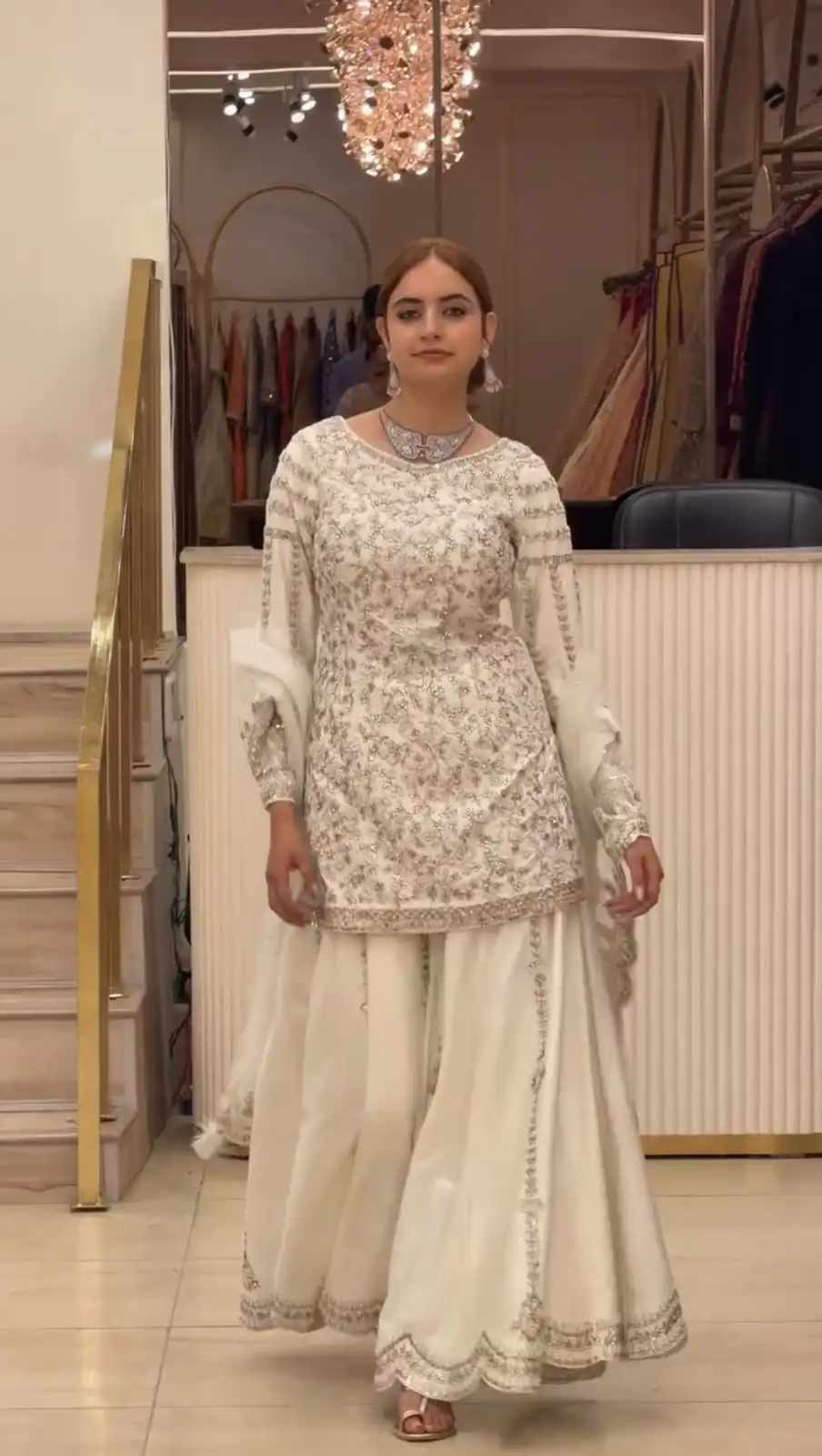 DB 47 White Faux Georgette Salwar Suit with Mirror Work & Embroidery Work. Get it for ₹2399. Delivery 4-6 Working Days. Shop now. | Jump Suits, Salwar suit, Casual Suits, Creative suits, Designer Suits, Palazzo Suits, Party Wear Suits, Patiala Suits, Straight Suits