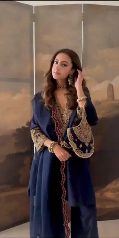 SR 1722 Navy Blue Roman Silk Salwar Suit with Sequins Work & Embroidery Work. Available at ₹2349 only. Delivery 4-6 Working Days. Shop now. | Jump Suits, Salwar suit, Casual Suits, Creative suits, Designer Suits, Palazzo Suits, Party Wear Suits, Patiala Suits, Straight Suits