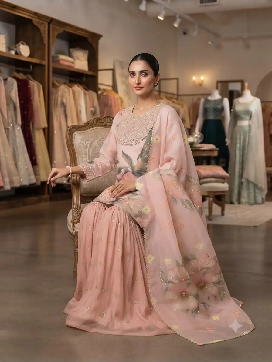 LG 2130 Peach Soft Organza Salwar Suit with Embroidery Work & Cut Work. Available at ₹2399 only. Delivery 4-6 Working Days. Shop now. | Jump Suits, Salwar suit, Casual Suits, Creative suits, Designer Suits, Palazzo Suits, Party Wear Suits, Patiala Suits, Straight Suits