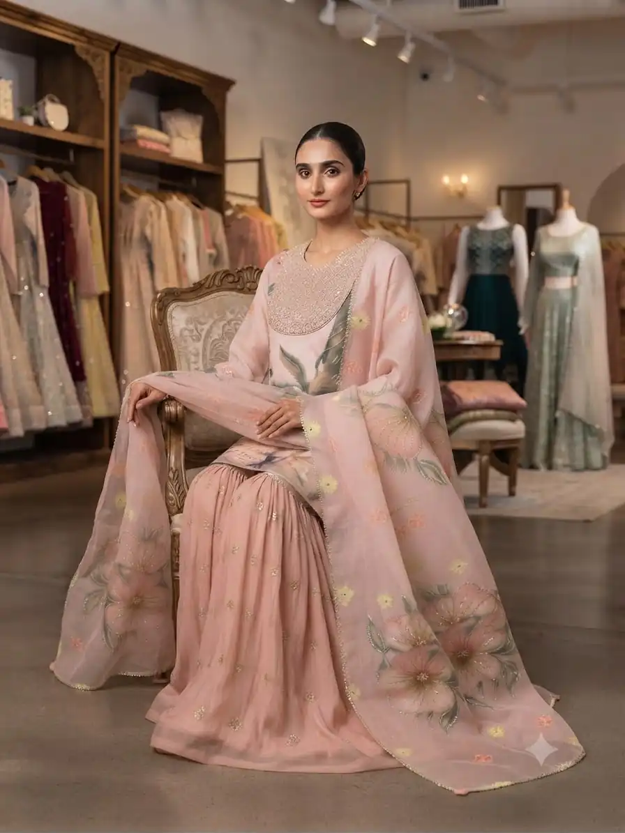LG 2130 Peach Soft Organza Salwar Suit with Embroidery Work & Cut Work. Available at ₹2399 only. Delivery 4-6 Working Days. Shop now. | Jump Suits, Salwar suit, Casual Suits, Creative suits, Designer Suits, Palazzo Suits, Party Wear Suits, Patiala Suits, Straight Suits