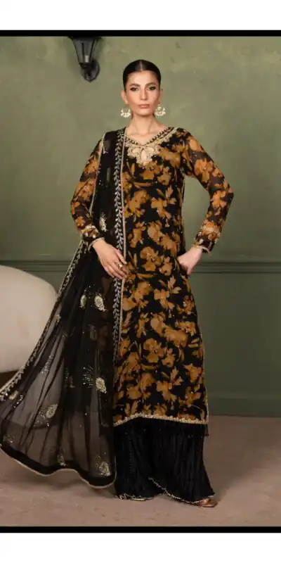 SRK 5366 Black l Faux Georgette Salwar Suit with Mirror Work & Embroidery Work. Get it for ₹2349. Delivery 4-6 Working Days. Shop now. | Jump Suits, Salwar suit, Casual Suits, Creative suits, Designer Suits, Palazzo Suits, Party Wear Suits, Patiala Suits, Straight Suits