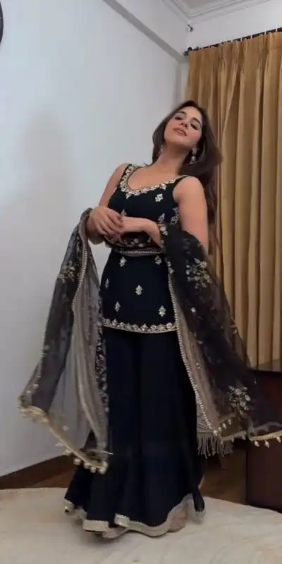 KD 1594 Black Faux Georgette Salwar Suit with Mirror Work & Embroidery Work. Get it for ₹2349. Delivery 4-6 Working Days. Shop now. | Jump Suits, Salwar suit, Casual Suits, Creative suits, Designer Suits, Palazzo Suits, Party Wear Suits, Patiala Suits, Straight Suits