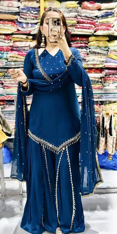 JF 054 Blue Color Roman Silk Salwar Suit with Embroidery Work. Available at ₹2399 only. Delivery 4-6 Working Days. Shop now. | Jump Suits, Salwar suit, Casual Suits, Creative suits, Designer Suits, Palazzo Suits, Party Wear Suits, Patiala Suits, Straight Suits