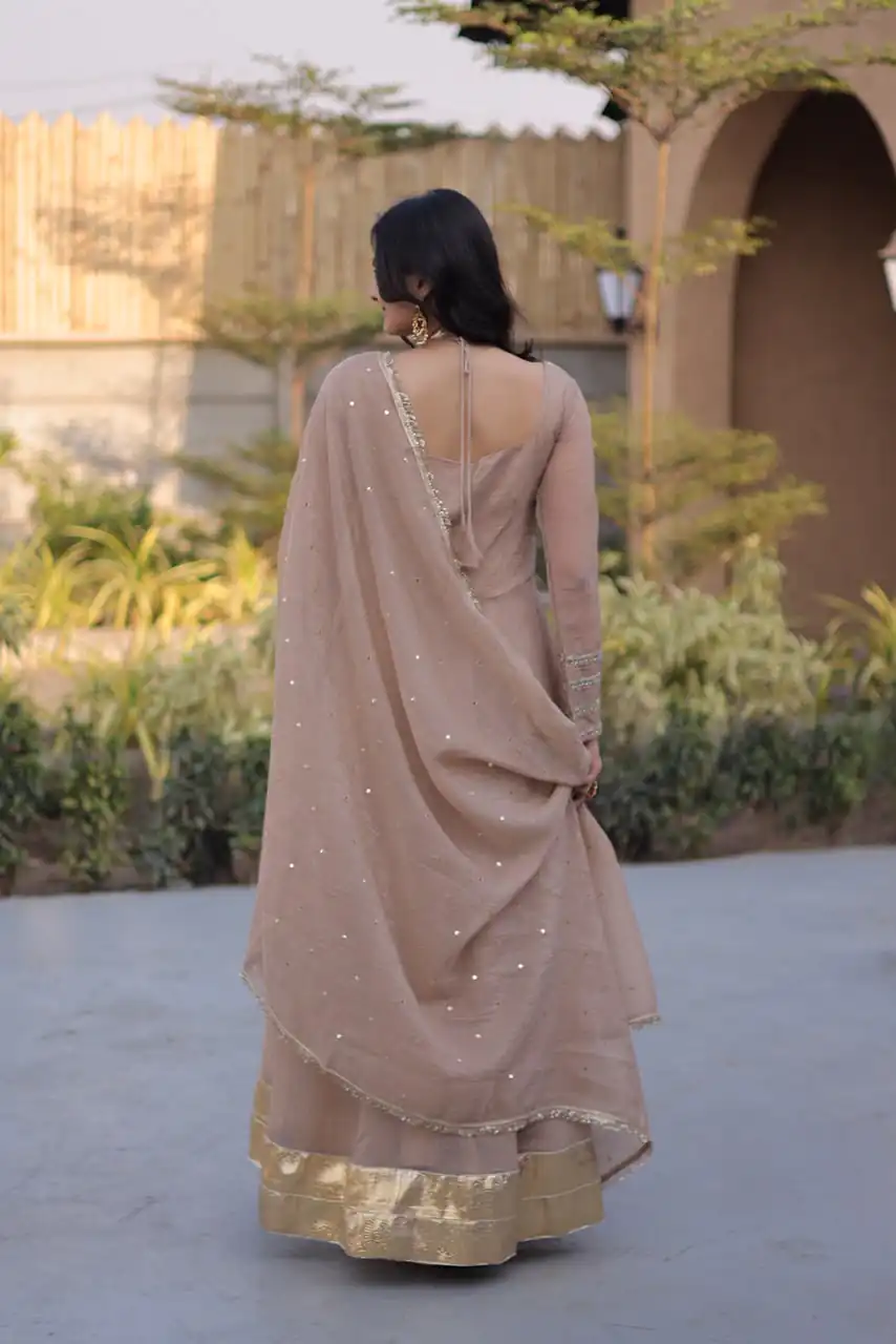 KA 1261 Cream Silver Crunchy Gown Perfect for Wedding, Party, Durga Puja, Ganesh Chaturthi, Family Gatherings – n. Festive Deal ₹2249. Delivery 4-6 Worki | Gowns, Bollywood Gowns, Creative Gowns, Designer Gowns, Embroidered Gowns, Party Wear Gowns