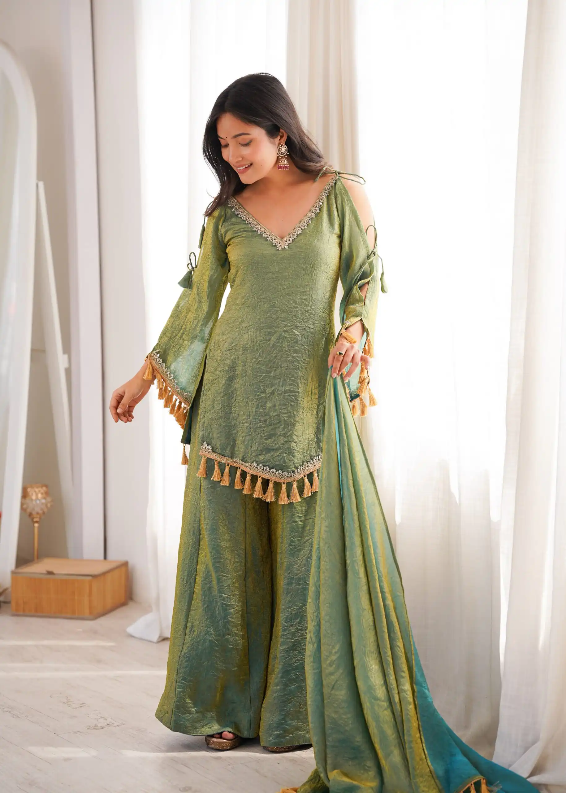 SRK 5357 Green Doremon Crush Salwar Suit Perfect for Wedding, Party, Traditional Day, Baisakhi, Karwa Chauth – . Exclusive Offer ₹2099. Delive | Jump Suits, Salwar suit, Casual Suits, Creative suits, Designer Suits, Palazzo Suits, Party Wear Suits, Patiala Suits, Straight Suits