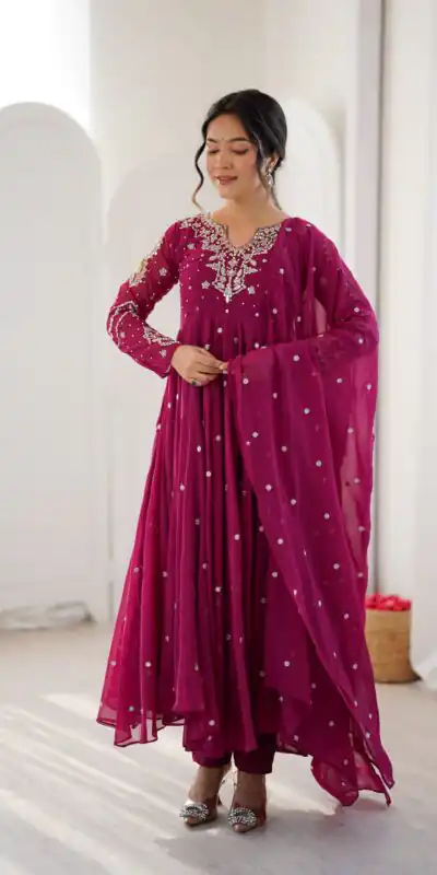 JF 056 Pink Faux Georgette Salwar Suit with Mirror Work & Embroidery Work. Get it for ₹2349. Delivery 4-6 Working Days. Shop now. | Jump Suits, Salwar suit, Casual Suits, Creative suits, Designer Suits, Palazzo Suits, Party Wear Suits, Patiala Suits, Straight Suits