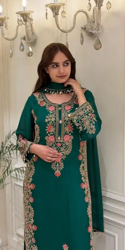 AD 240 Teal Faux Georgette Salwar Suit with Mirror Work & Embroidery Work. Get it for ₹2449. Delivery 4-6 Working Days. Shop now. | Jump Suits, Salwar suit, Casual Suits, Creative suits, Designer Suits, Palazzo Suits, Party Wear Suits, Patiala Suits, Straight Suits