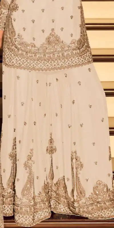 ZB 5067 White Chinon Silk Salwar Suit Perfect for Wedding, Party, Ganesh Chaturthi, Baby Shower, Makar Sankranti – . Affordable Price ₹2399. /- | Jump Suits, Salwar suit, Casual Suits, Creative suits, Designer Suits, Palazzo Suits, Party Wear Suits, Patiala Suits, Straight Suits