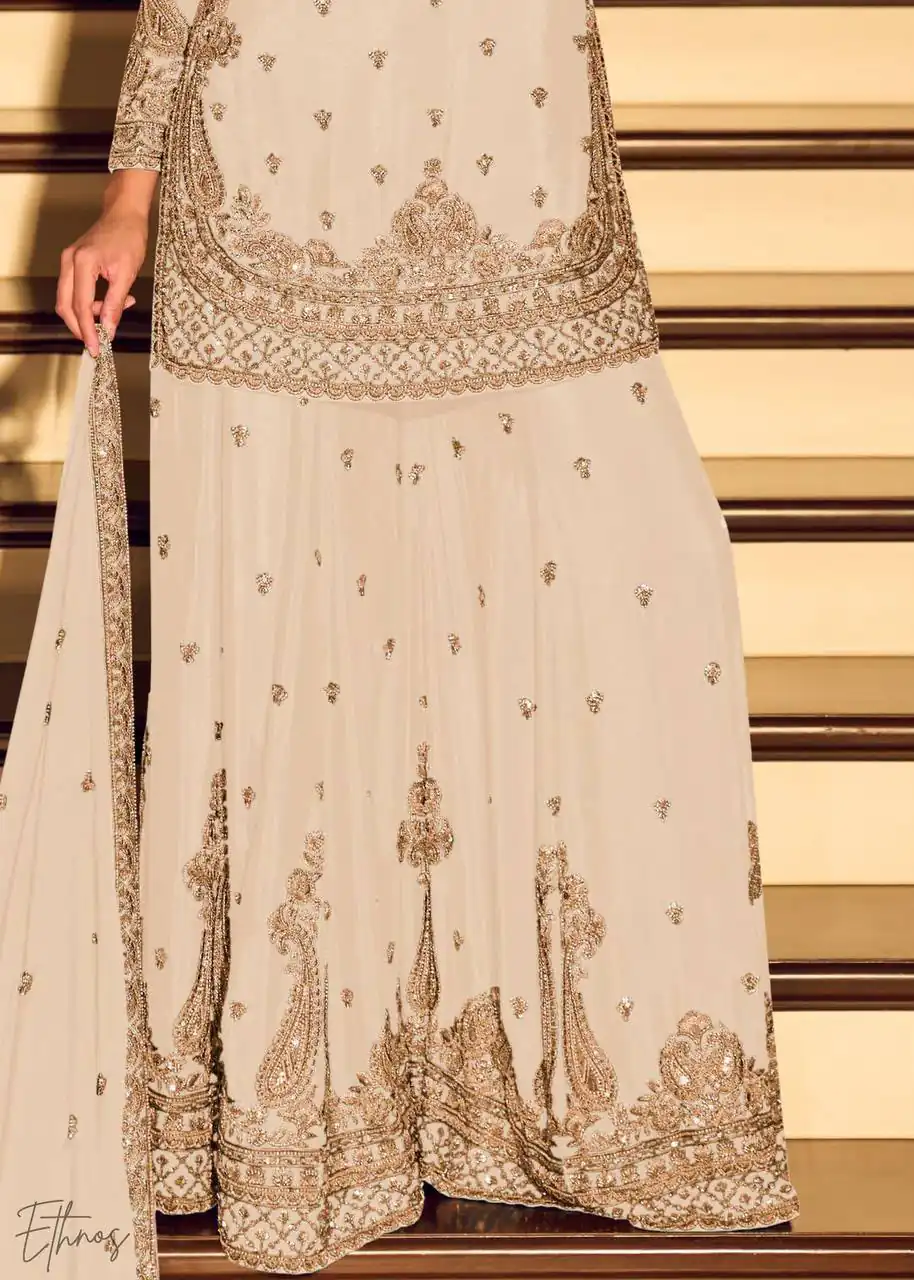 ZB 5067 White Chinon Silk Salwar Suit Perfect for Wedding, Party, Ganesh Chaturthi, Baby Shower, Makar Sankranti – . Affordable Price ₹2399. /- | Jump Suits, Salwar suit, Casual Suits, Creative suits, Designer Suits, Palazzo Suits, Party Wear Suits, Patiala Suits, Straight Suits