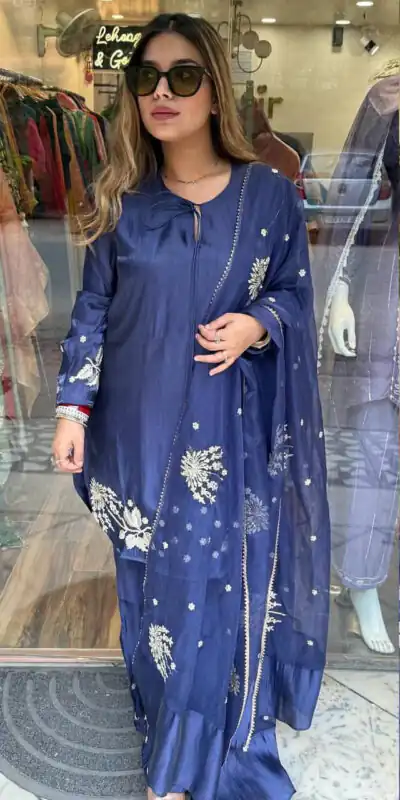 AD 202 Blue in Color Natural Crepe Embroidery Work Salwar Suit . Affordable Price ₹2049. Delivery 4-6 Working Days. Shop now. | Jump Suits, Salwar suit, Casual Suits, Creative suits, Designer Suits, Palazzo Suits, Party Wear Suits, Patiala Suits, Straight Suits