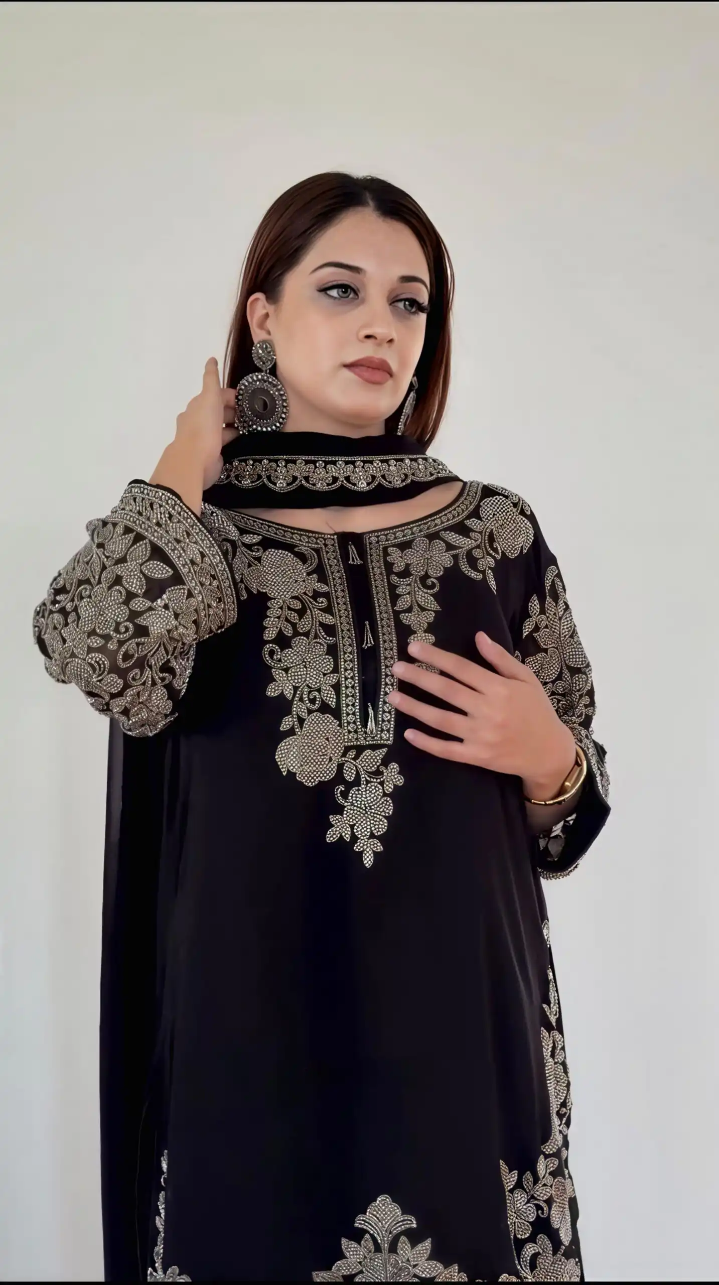 SR 1720 Black Faux Georgette Salwar Suit with Mirror Work & Embroidery Work. Get it for ₹2549. Delivery 4-6 Working Days. Shop now. | Jump Suits, Salwar suit, Casual Suits, Creative suits, Designer Suits, Palazzo Suits, Party Wear Suits, Patiala Suits, Straight Suits