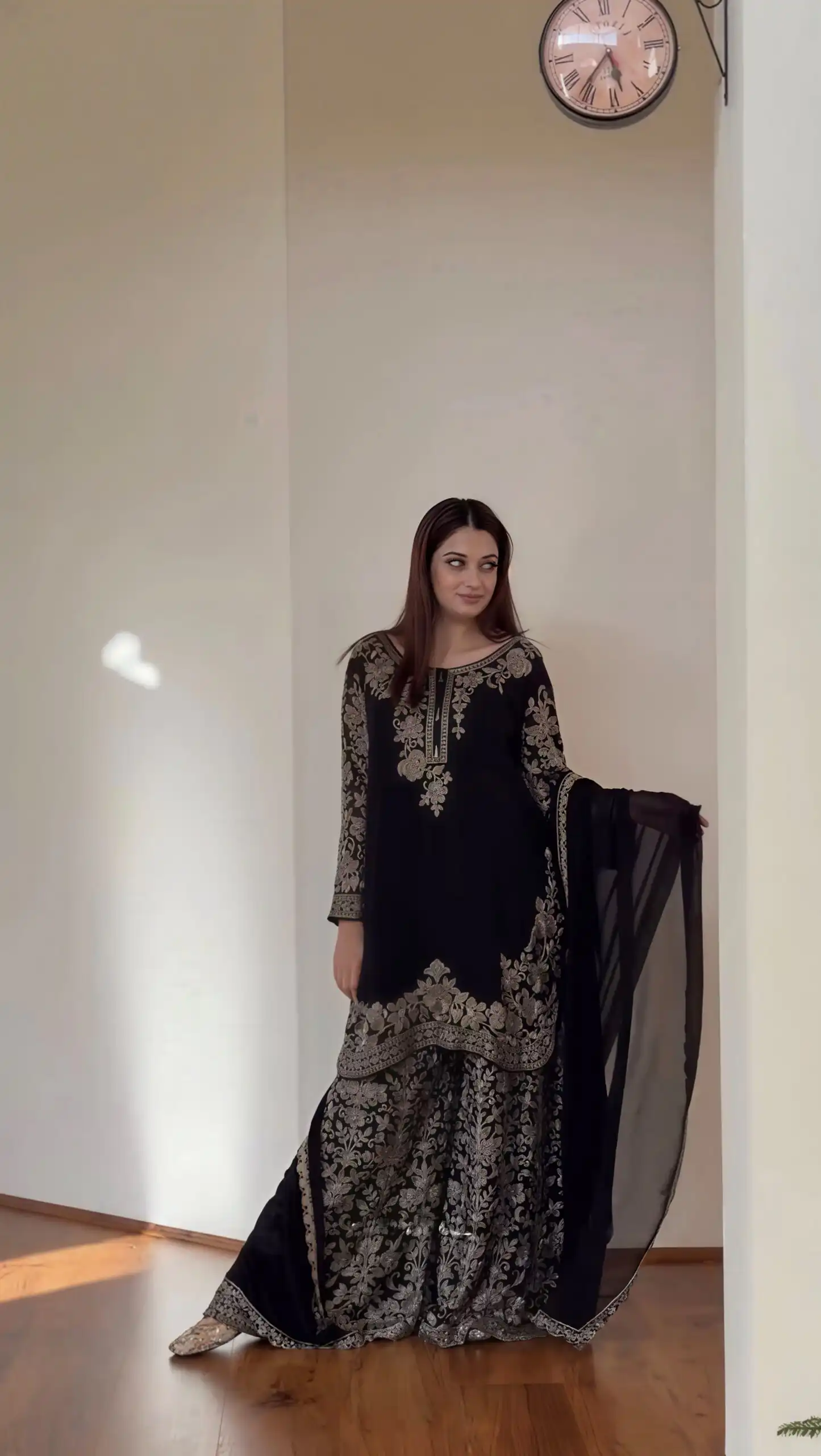 SR 1720 Black Faux Georgette Salwar Suit with Mirror Work & Embroidery Work. Get it for ₹2549. Delivery 4-6 Working Days. Shop now. | Jump Suits, Salwar suit, Casual Suits, Creative suits, Designer Suits, Palazzo Suits, Party Wear Suits, Patiala Suits, Straight Suits