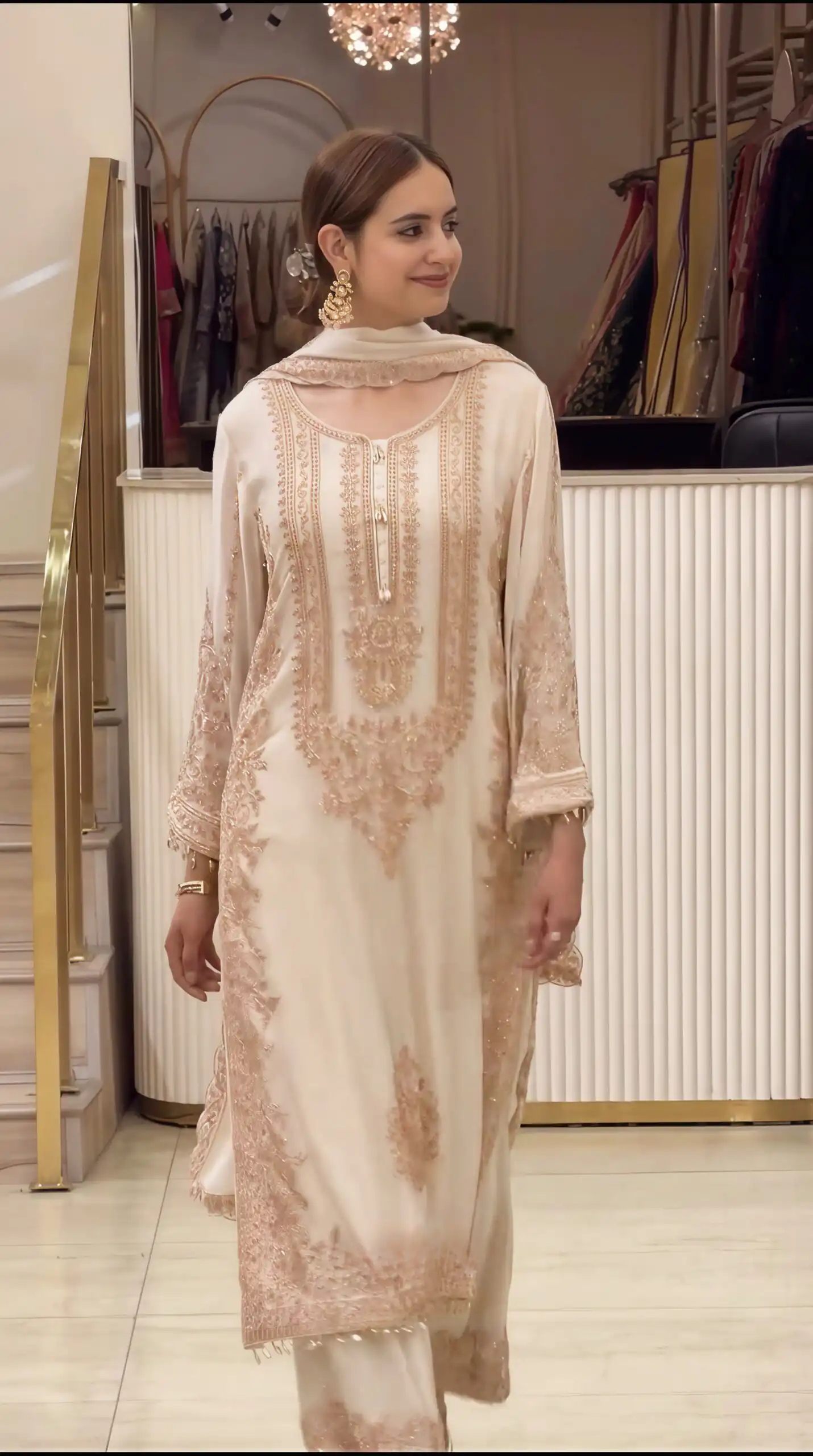 SR 1716 Off White Colour Faux Georgette Salwar Suit with Lace Work. Introductory Price ₹2449. Delivery 4-6 Working Days. Shop now. | Jump Suits, Salwar suit, Casual Suits, Creative suits, Designer Suits, Palazzo Suits, Party Wear Suits, Patiala Suits, Straight Suits