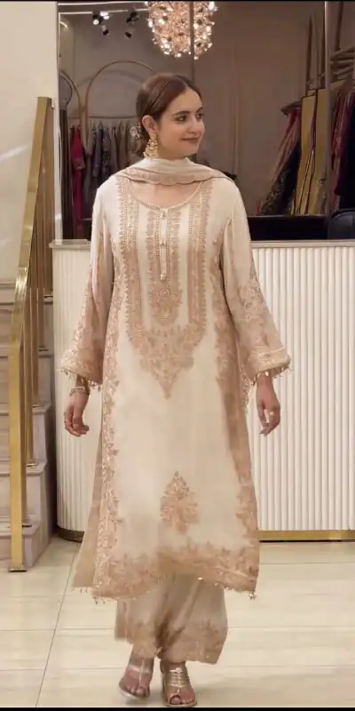 SR 1716 Off White Colour Faux Georgette Salwar Suit with Lace Work. Introductory Price ₹2449. Delivery 4-6 Working Days. Shop now. | Jump Suits, Salwar suit, Casual Suits, Creative suits, Designer Suits, Palazzo Suits, Party Wear Suits, Patiala Suits, Straight Suits