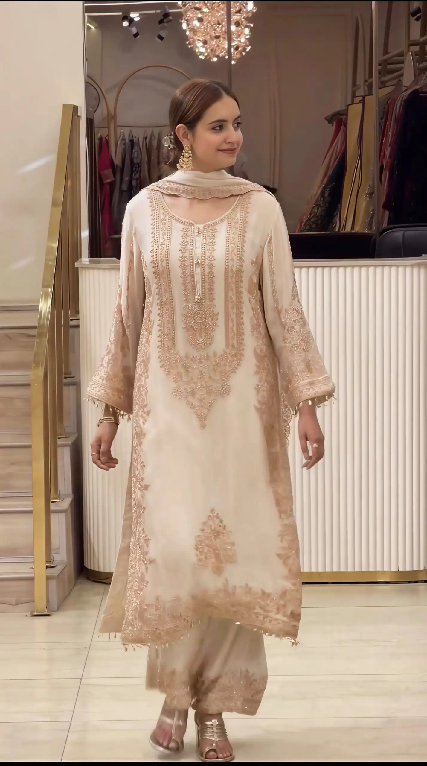 SR 1716 Off White Colour Faux Georgette Salwar Suit with Lace Work. Introductory Price ₹2449. Delivery 4-6 Working Days. Shop now. | Jump Suits, Salwar suit, Casual Suits, Creative suits, Designer Suits, Palazzo Suits, Party Wear Suits, Patiala Suits, Straight Suits