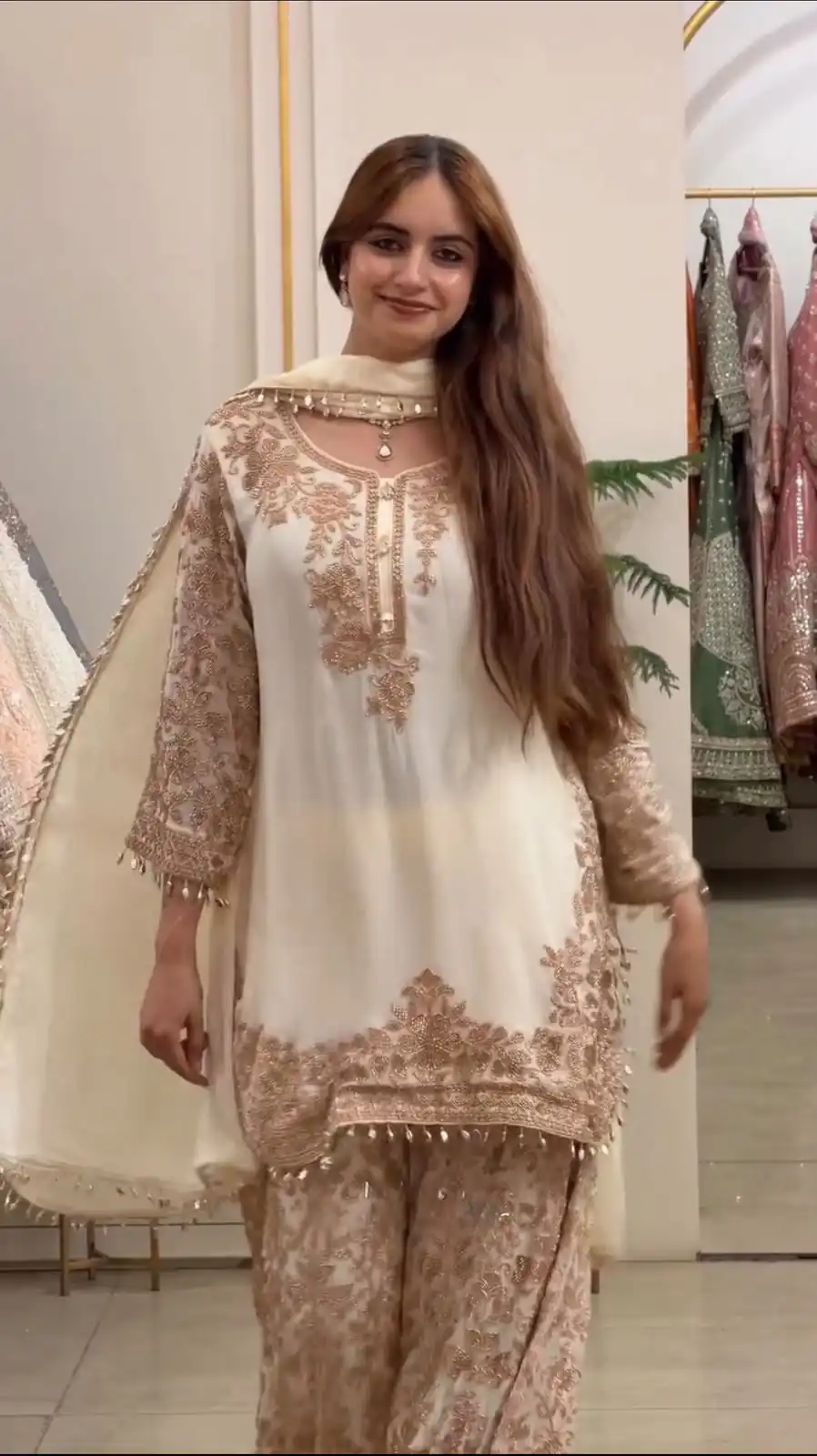 SR 1720 Off White Faux Georgette Salwar Suit with Mirror Work & Embroidery Work. Get it for ₹2549. Delivery 4-6 Working Days. Shop now. | Jump Suits, Salwar suit, Casual Suits, Creative suits, Designer Suits, Palazzo Suits, Party Wear Suits, Patiala Suits, Straight Suits