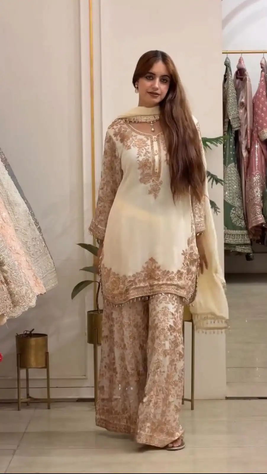SR 1720 Off White Faux Georgette Salwar Suit with Mirror Work & Embroidery Work. Get it for ₹2549. Delivery 4-6 Working Days. Shop now. | Jump Suits, Salwar suit, Casual Suits, Creative suits, Designer Suits, Palazzo Suits, Party Wear Suits, Patiala Suits, Straight Suits