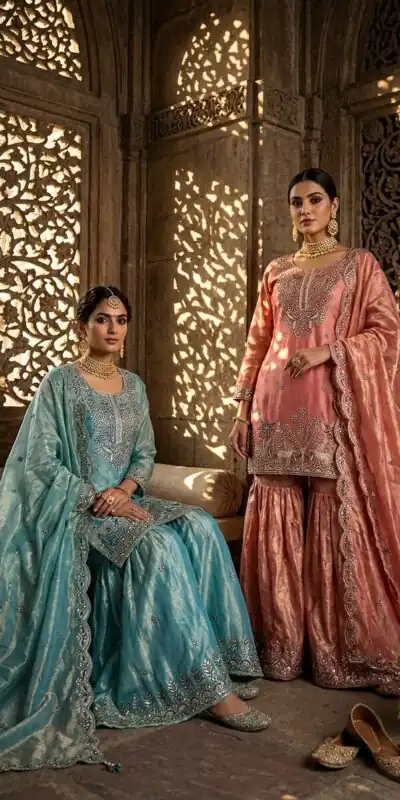 WW 1280 Peach Fendy Silk Salwar Suitwith Embroidery Work & Lace Work. Now at just ₹2449. Delivery 4-6 Working Days. Shop now. | Jump Suits, Salwar suit, Casual Suits, Creative suits, Designer Suits, Palazzo Suits, Party Wear Suits, Patiala Suits, Straight Suits