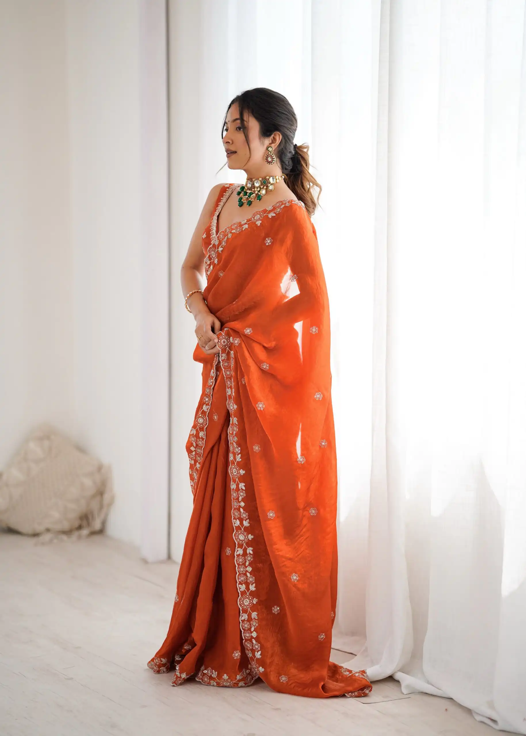 SP 61 Rust Color Fendy Silk Saree With Sequins Work. Wedding, Party, Festive, Events Get it for ₹2149. Delivery 4-6 Working Days. Online Best Shop now. | Sarees, Bollywood Sarees, Creative Sarees, Designer Sarees, Embroidered Sarees, Ethnic Saree, Modern Digital sarees, Party Wear Sarees