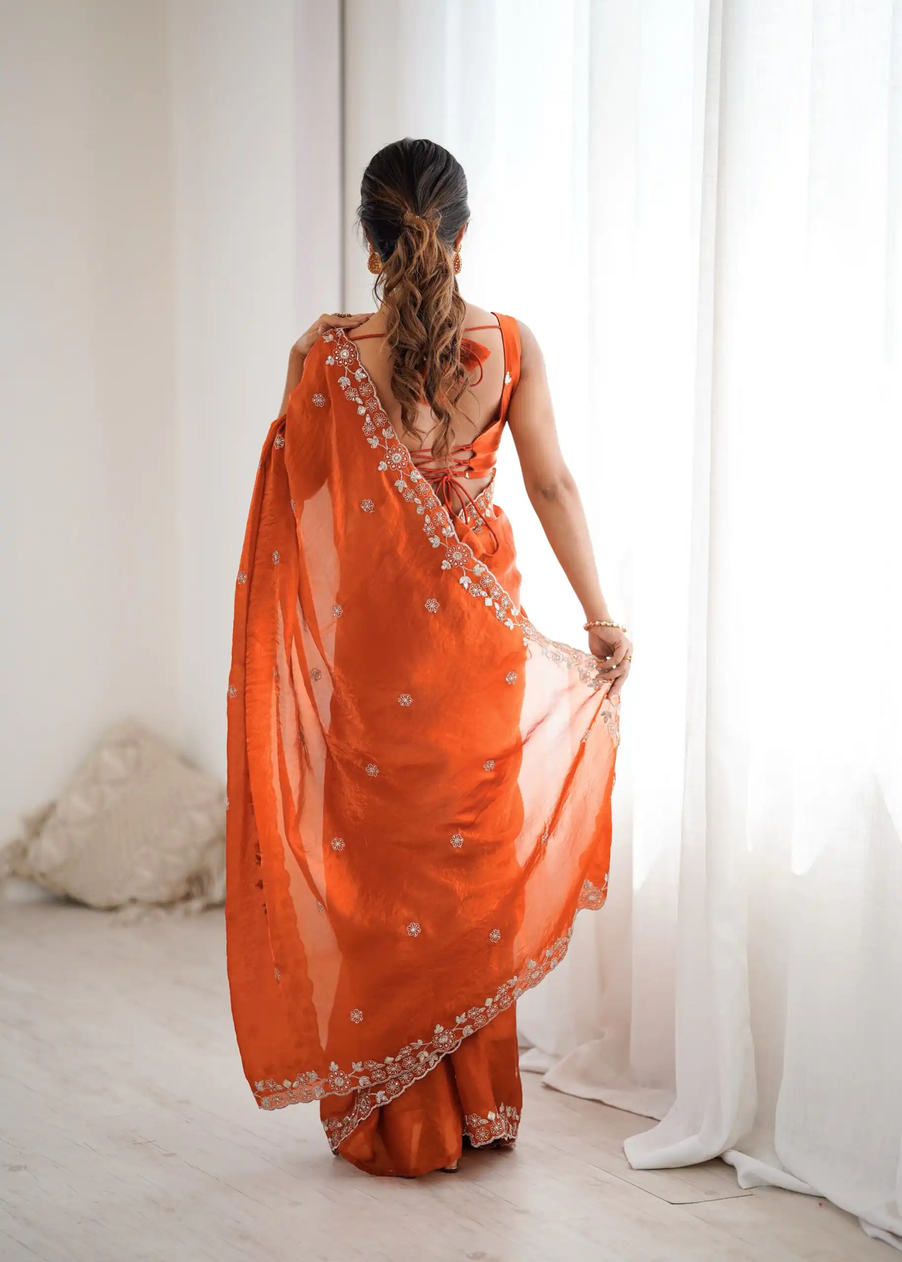 SP 61 Rust Color Fendy Silk Saree With Sequins Work. Wedding, Party, Festive, Events Get it for ₹2149. Delivery 4-6 Working Days. Online Best Shop now. | Sarees, Bollywood Sarees, Creative Sarees, Designer Sarees, Embroidered Sarees, Ethnic Saree, Modern Digital sarees, Party Wear Sarees